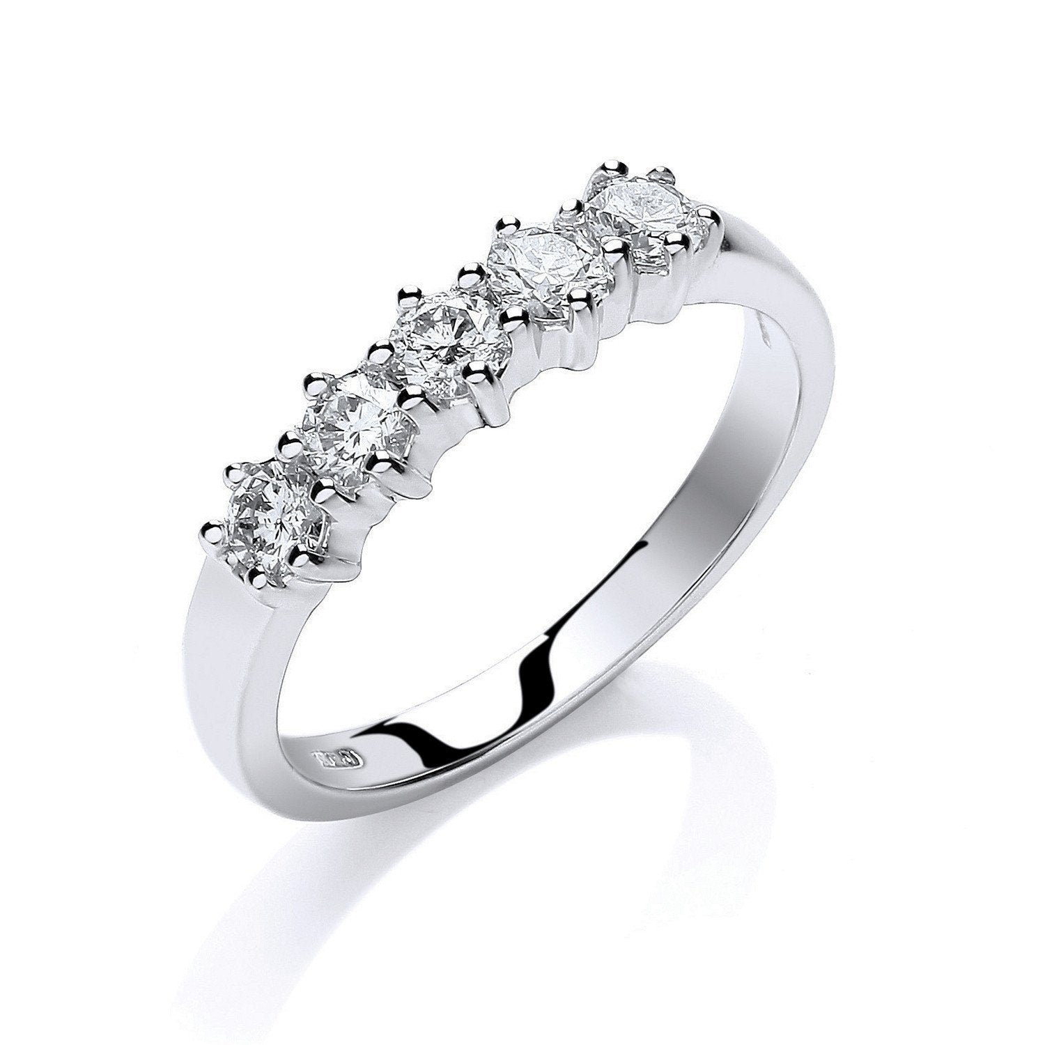 18ct White Gold 0.50ct 5 Stone Diamond Eternity Ring - Fine Ring - Certified Authentic – Luxury Jewellery by Imperial